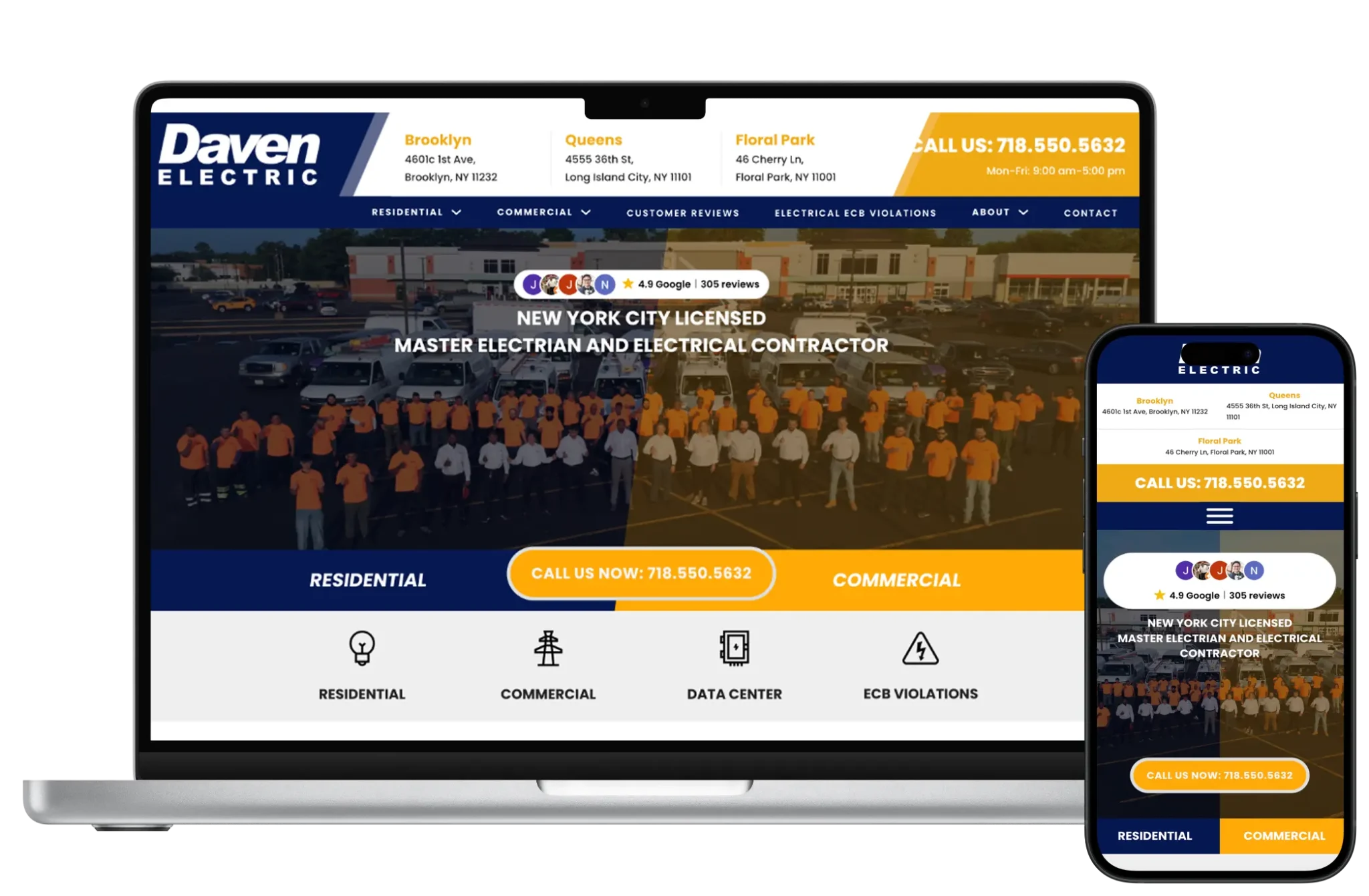 Emergency Electrician Website — website design example