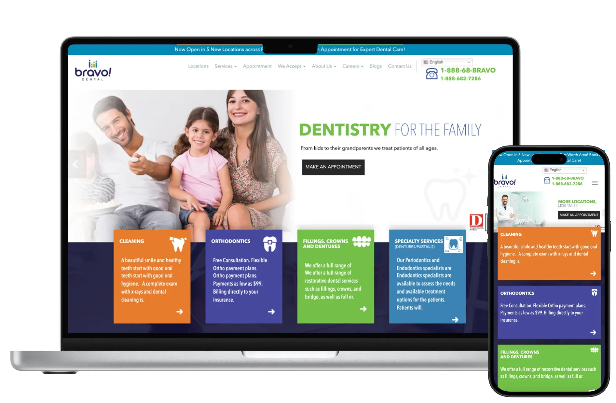 Dental Web Design — website design example