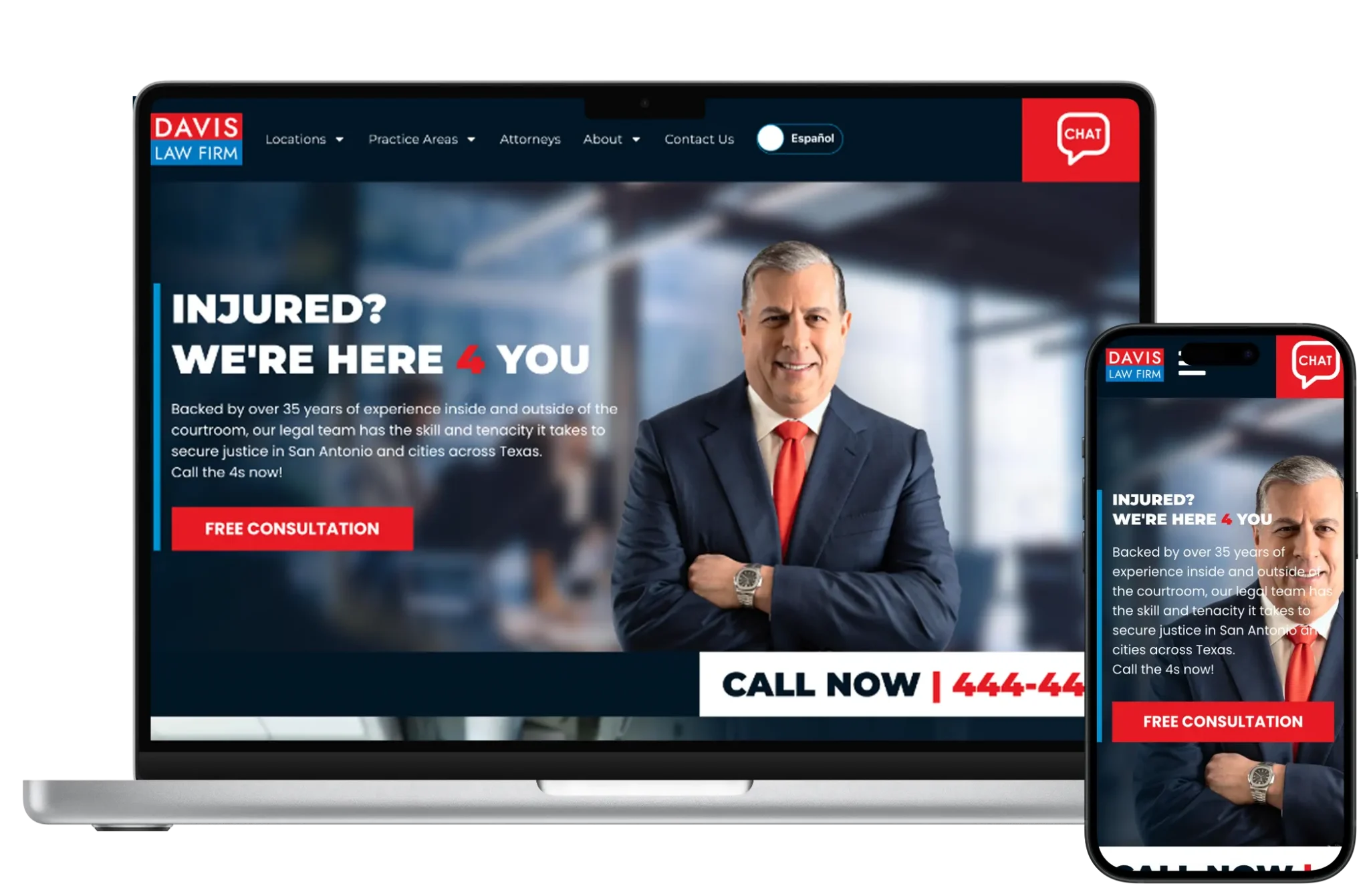 Hire Law Firm Website Design — website design example