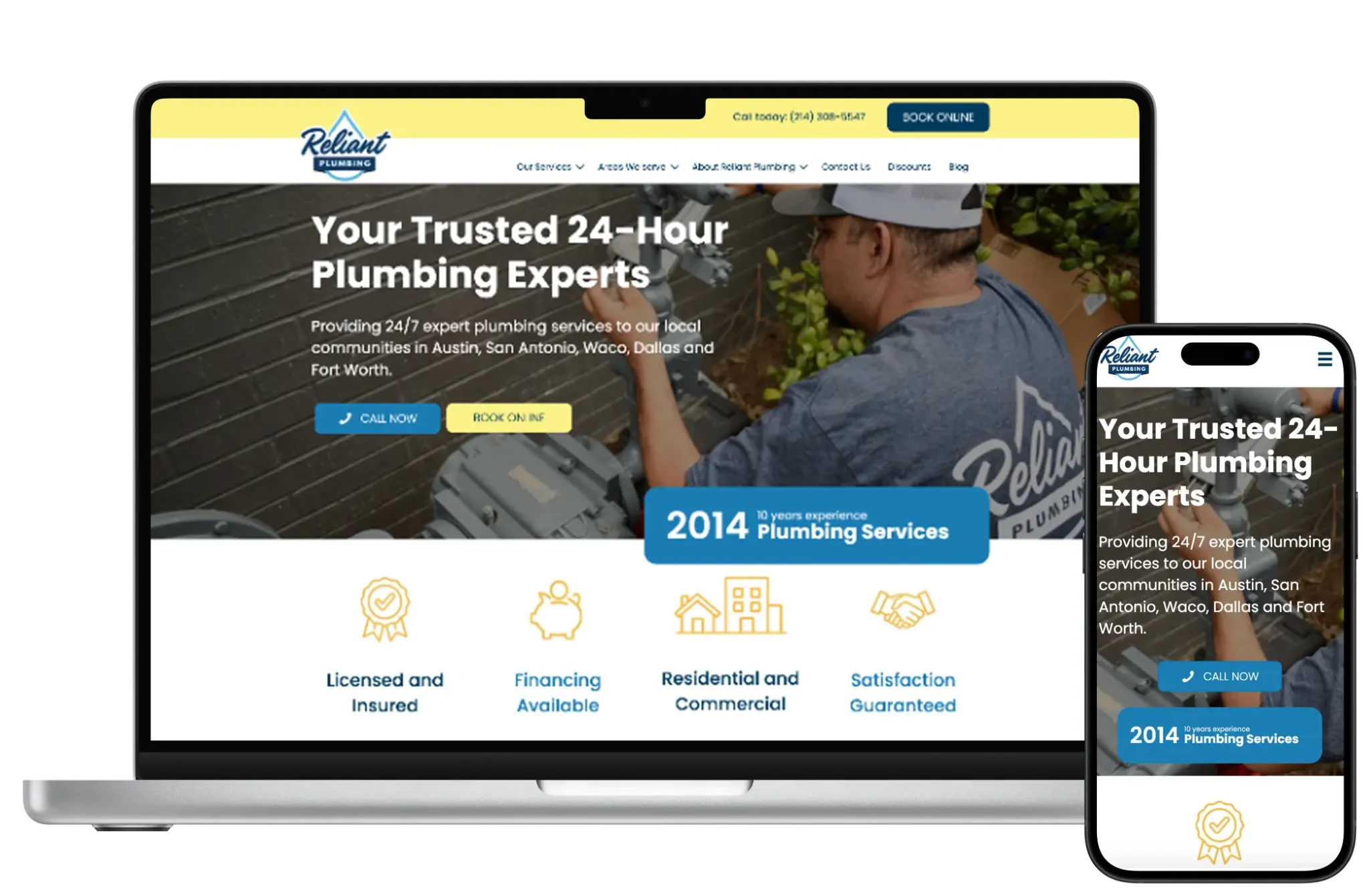 Plumbing Web Design — website design example