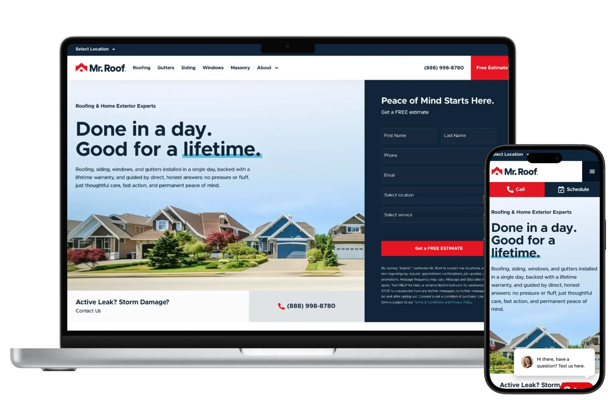 Roofing Website Design Texas — website design example